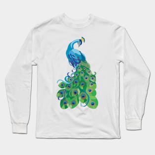 Peacock illustration Long Sleeve T-Shirt
